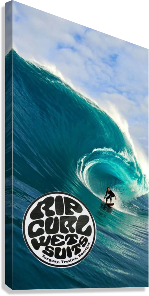 RETRO SURF WAVE AESTHETIC CANVAS POSTER