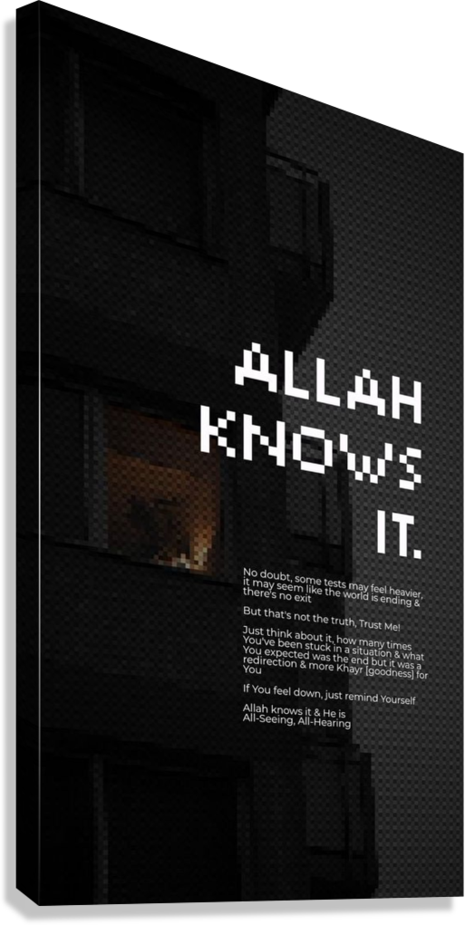 ALLAH KNOWS IT ISLAMIC REMINDER CANVAS POSTER