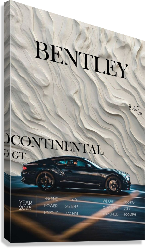 BENTLEY CONTINENTAL GT LUXURY CANVAS POSTER