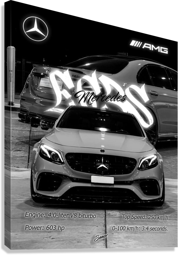 MERCEDES E63S V8 BITURBO CANVAS POSTER