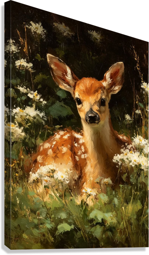 WHIMSICAL DEER ART CANVAS POSTER