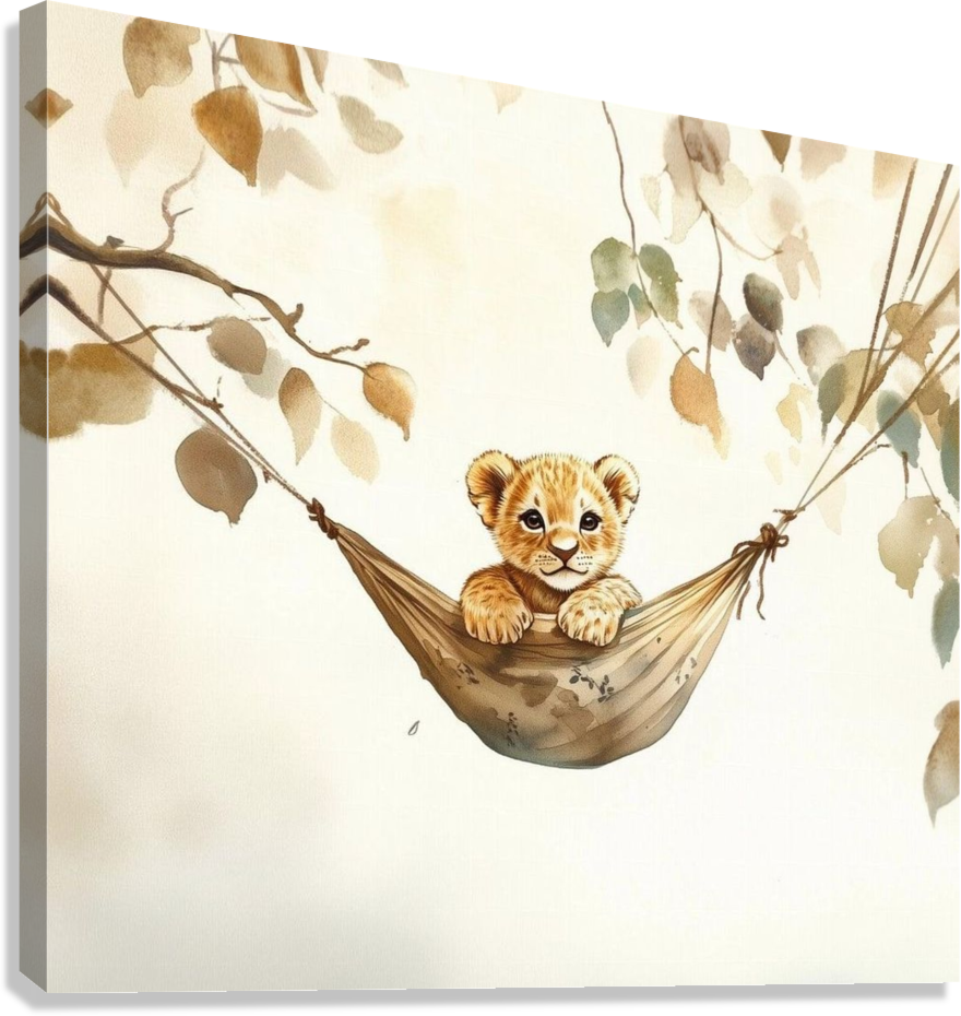 CUTE LION CUB CANVAS POSTER