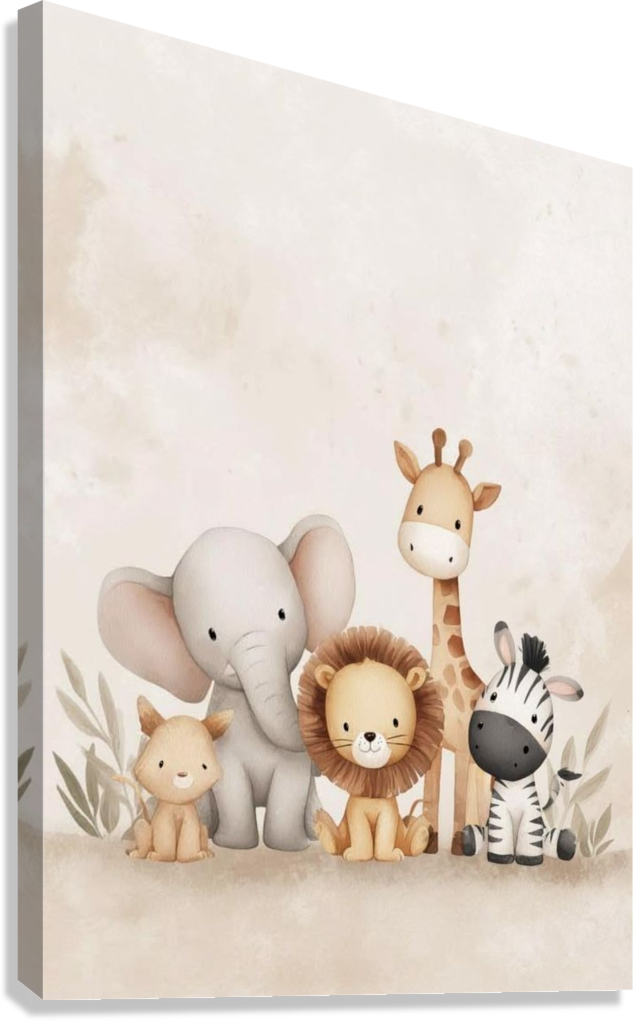 CUTE JUNGLE ANIMALS CANVAS POSTER