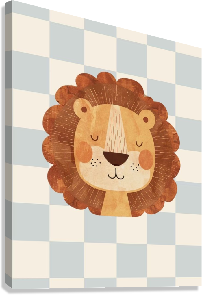 CUTE LION FACE CANVAS POSTER