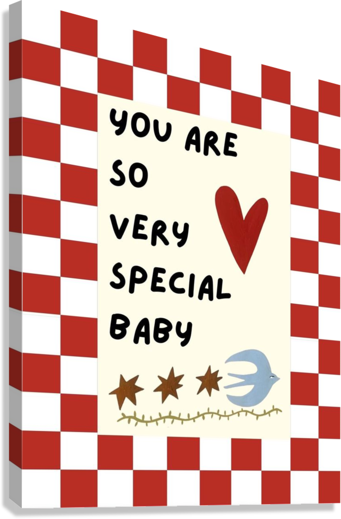 RED CHECKERBOARD LOVE CANVAS POSTER