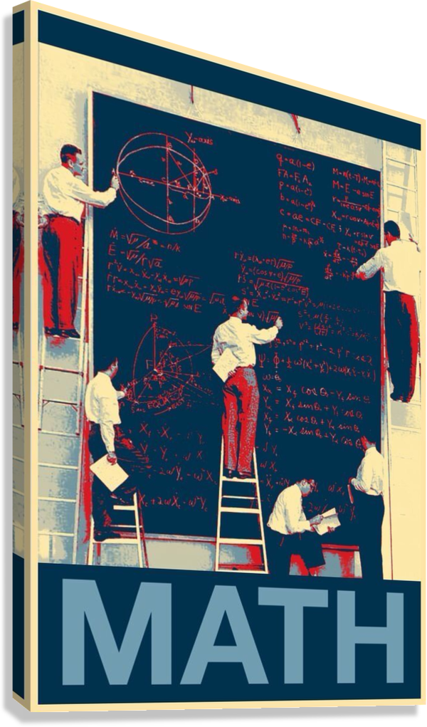 VINTAGE MATH CLASSROOM CANVAS POSTER
