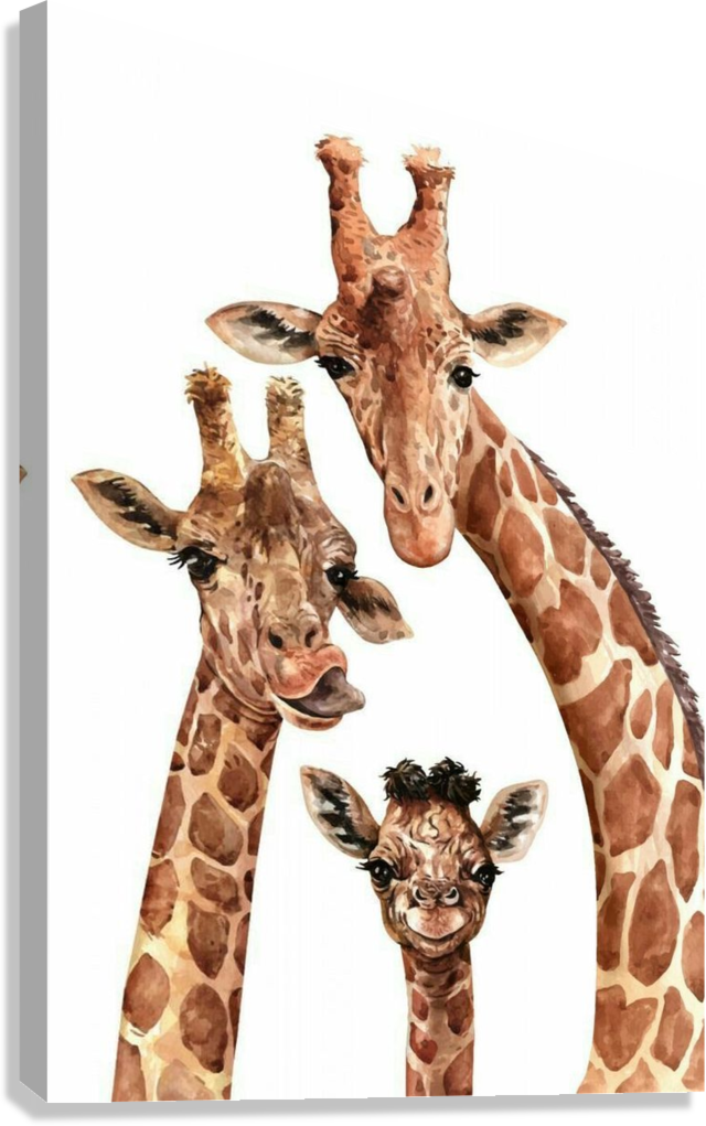 CUTE SAFARI GIRAFFES CANVAS POSTER