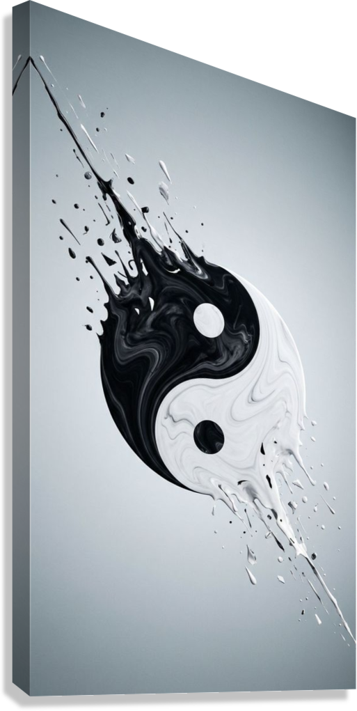 ABSTRACT YIN YANG SPLASH CANVAS POSTER
