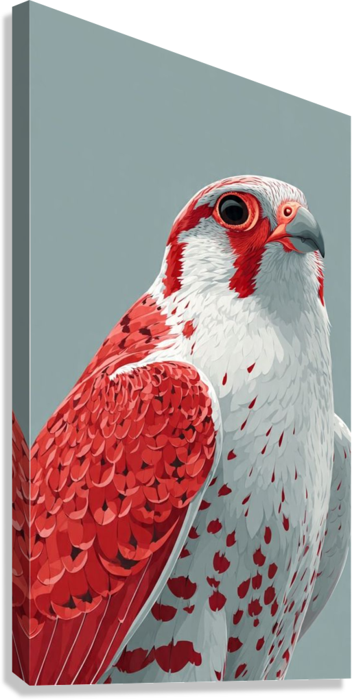 RED AND WHITE FALCON CANVAS POSTER