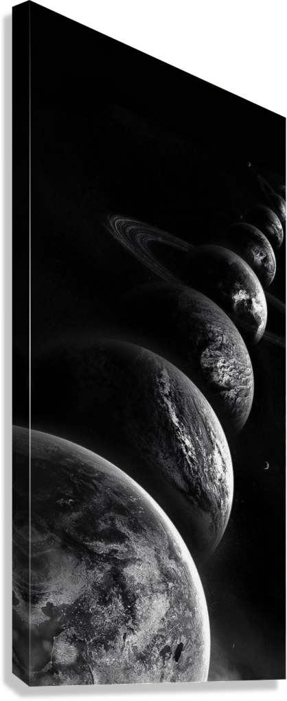 PLANETS IN THE DARK CANVAS POSTER
