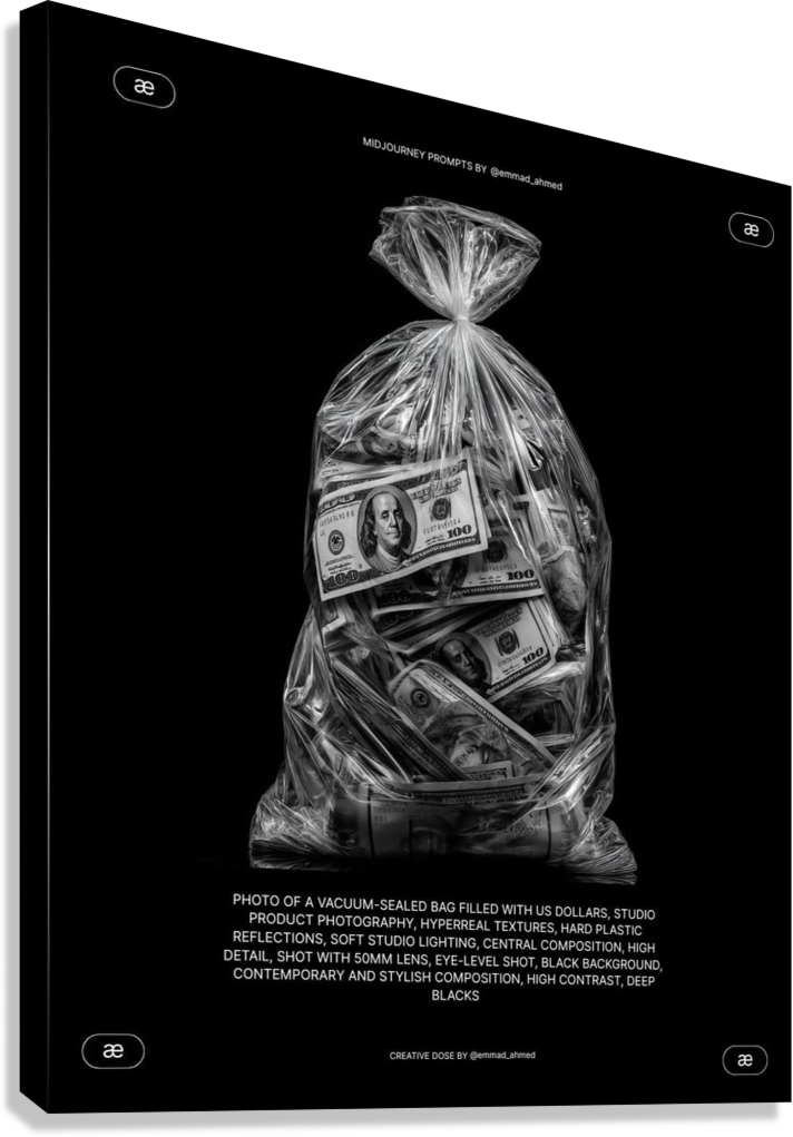VACUUM PACKED WEALTH CANVAS POSTER