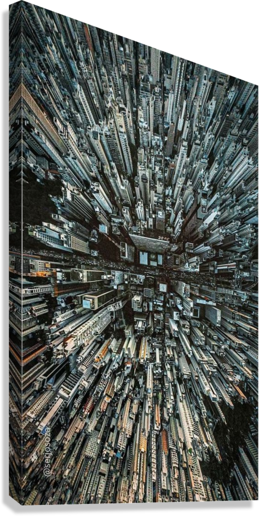 DOWN INTO THE CITY CANVAS POSTER