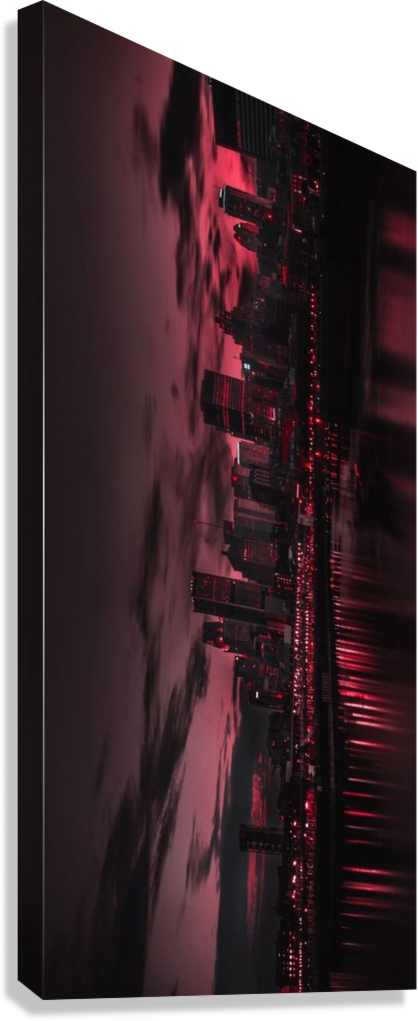 RED CITY AFTER DARK CANVAS POSTER