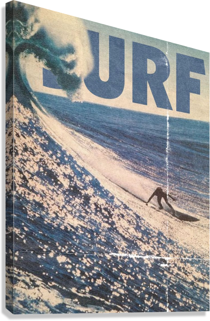 VINTAGE SURF WAVE CANVAS POSTER