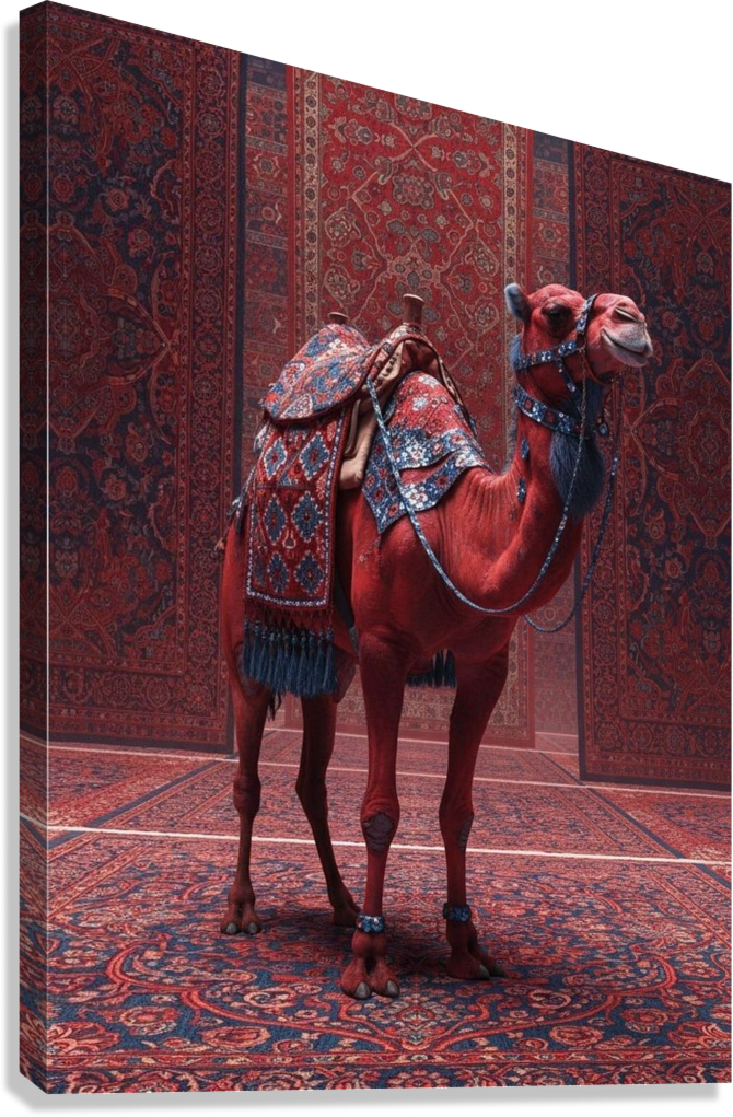 MAJESTIC CAMEL PATTERN CANVAS POSTER