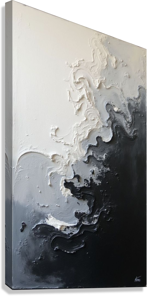 ABSTRACT INK CURRENT CANVAS POSTER