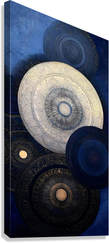MIDNIGHT GOLD DISC CANVAS POSTER