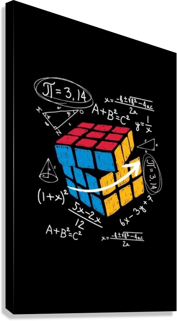 MATH GENIUS RUBIKS CUBE CANVAS POSTER