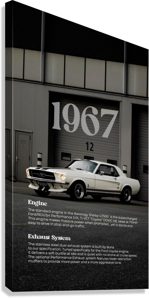 MUSTANG 1967 CANVAS POSTER