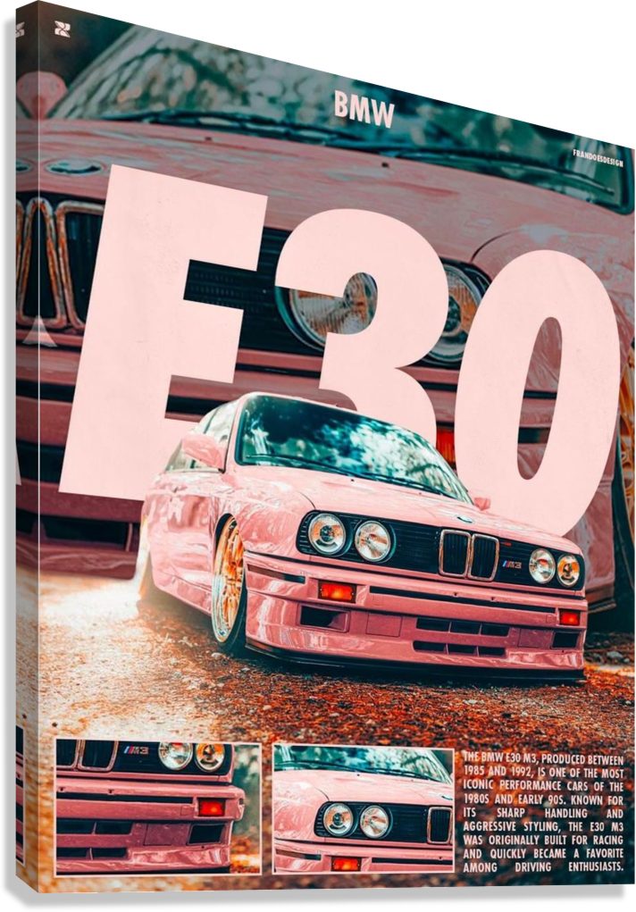 BMW E 30 CANVAS POSTER