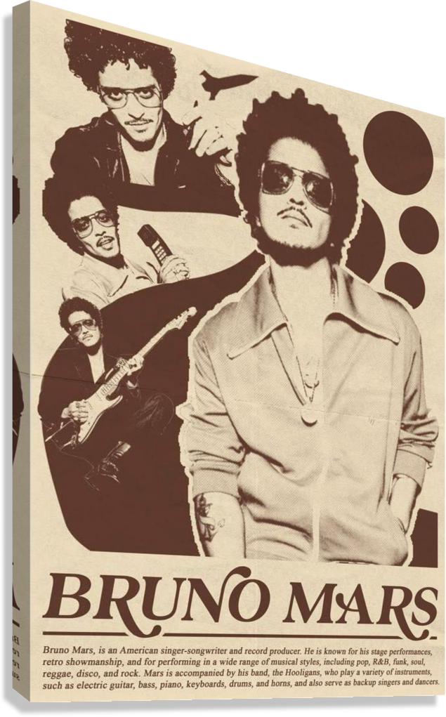 BRUNO MARS CANVAS POSTER