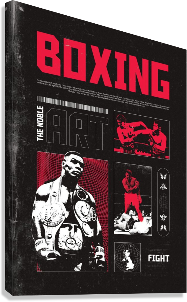 VINTAGE BOXING CHAMPION CANVAS POSTER