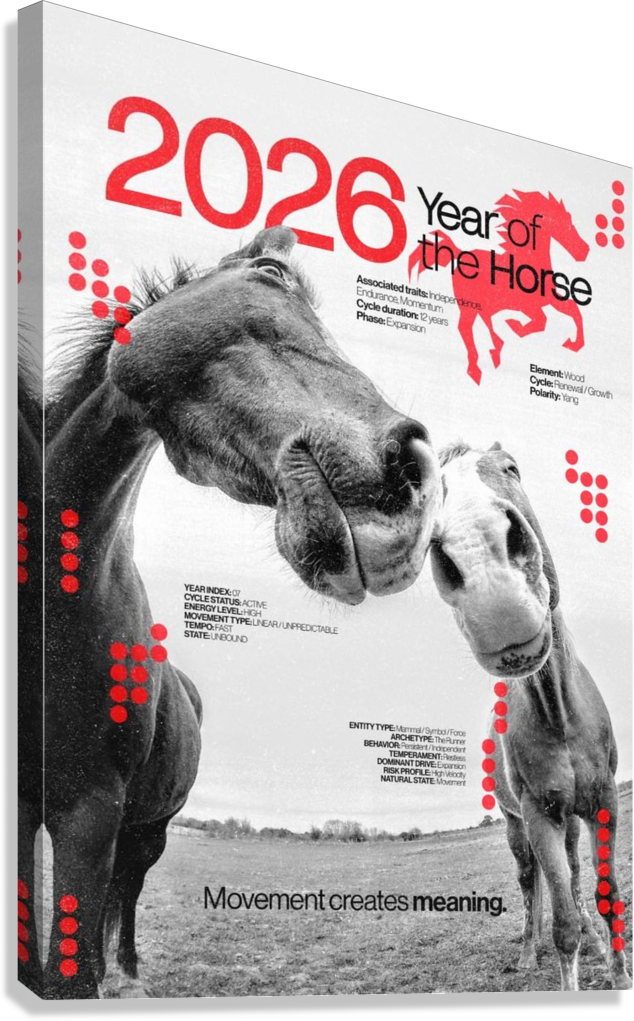 MOVEMENT CREATES MEANING HORSE CANVAS POSTER