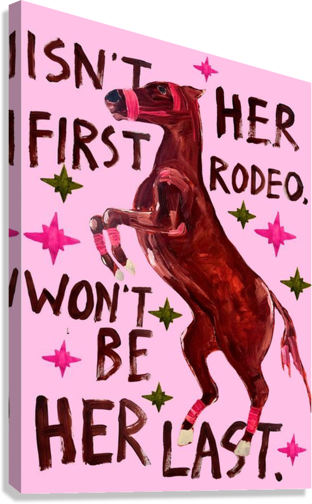 FUNNY COWGIRL RODEO HORSE QUOTE CANVAS POSTER