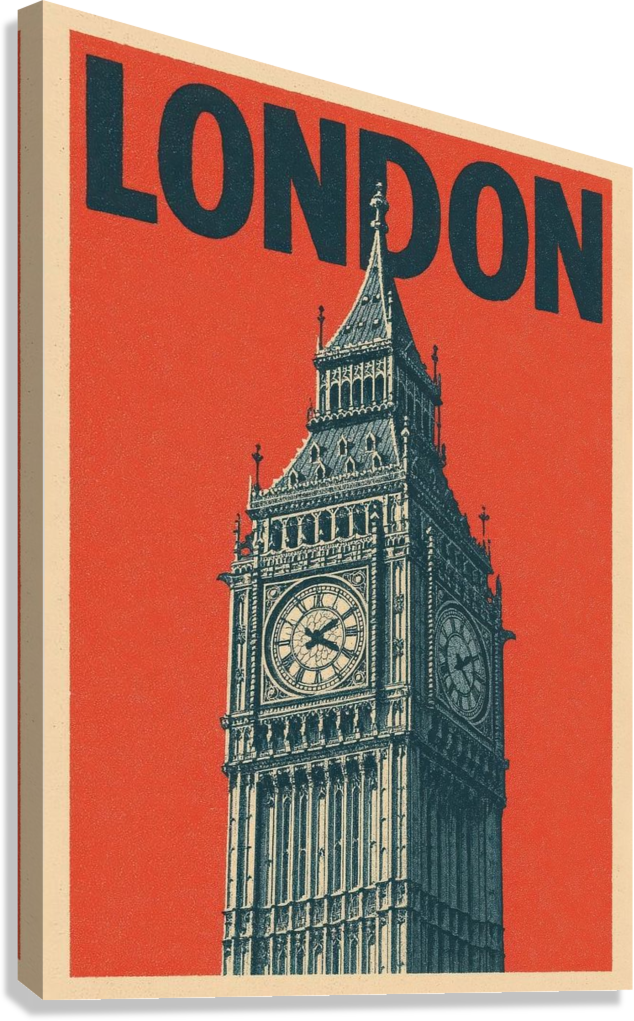TOWER OF LONDON " BIG BEN " CANVAS POSTER