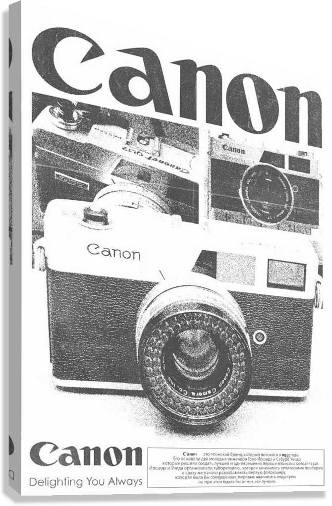 RETRO CANON FILM CAMERA CANVAS POSTER