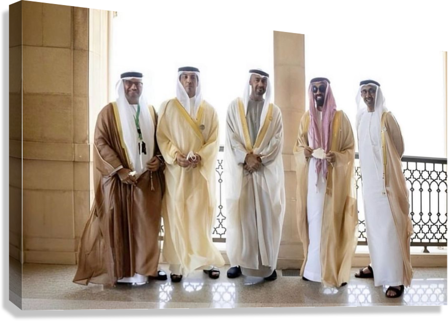 HH SHEIKH MOHAMED BIN ZAYED AL NAHYAN GULF LEADERS MEETING CANVAS POSTER