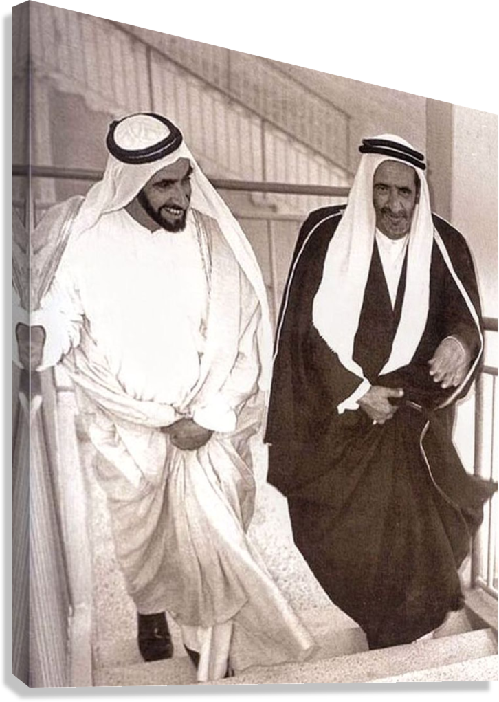 UAE FOUNDING FATHERS SHEIKH ZAYED AND SHEIKH RASHID LEGACY CANVAS POSTER