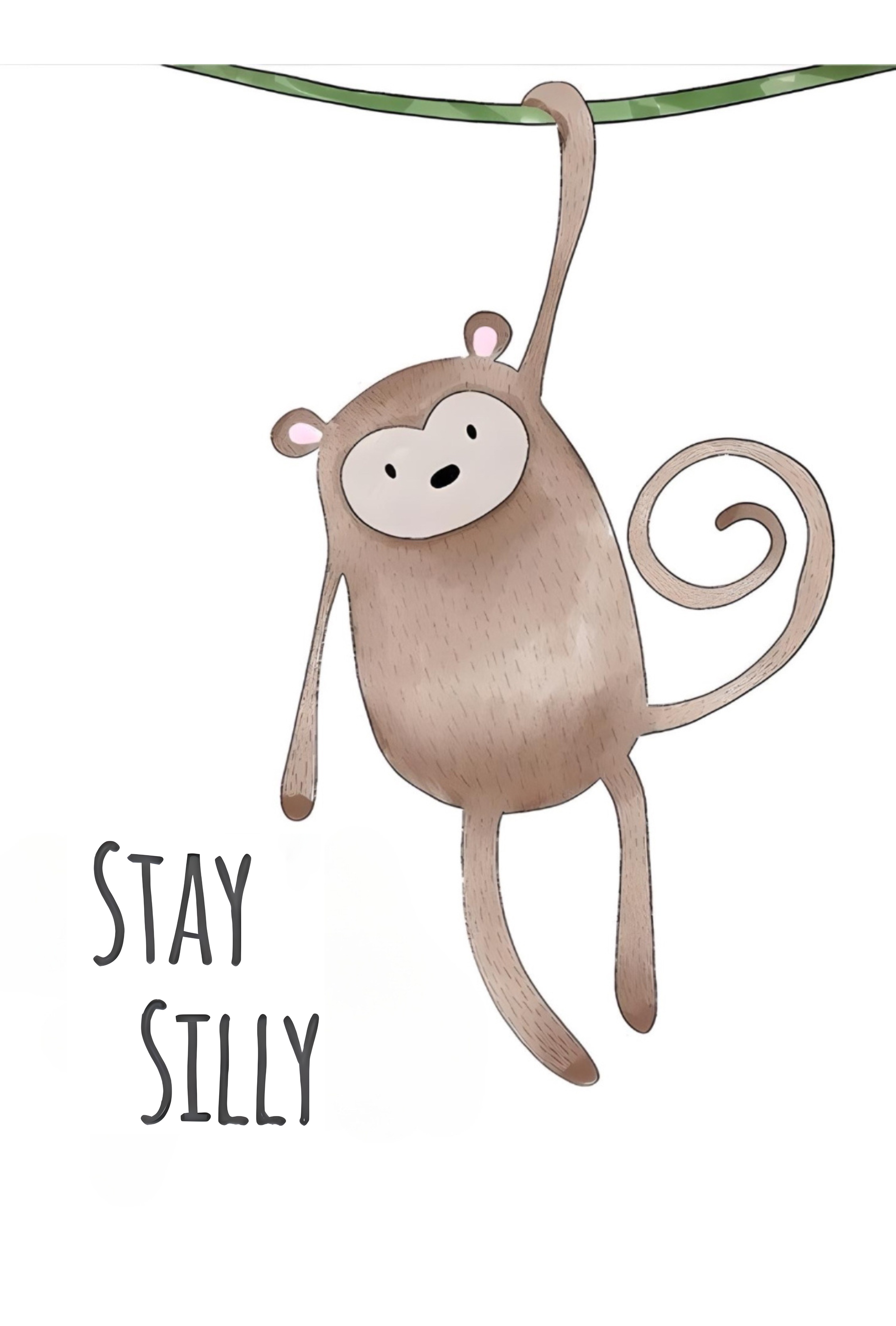 CUTE MONKEY NURSERY CANVAS POSTER
