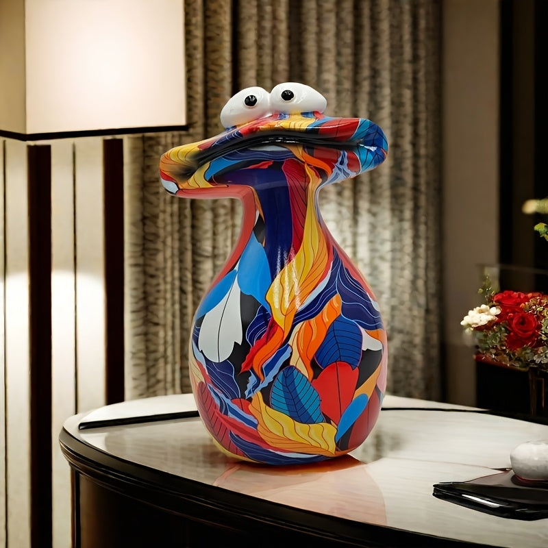 Tnessential Charming Resin Statue of a Big Mouthed Frog 3D Decor