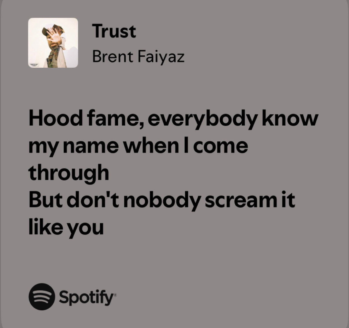 BRENT FAIYAZ LYRICS CANVAS POSTER