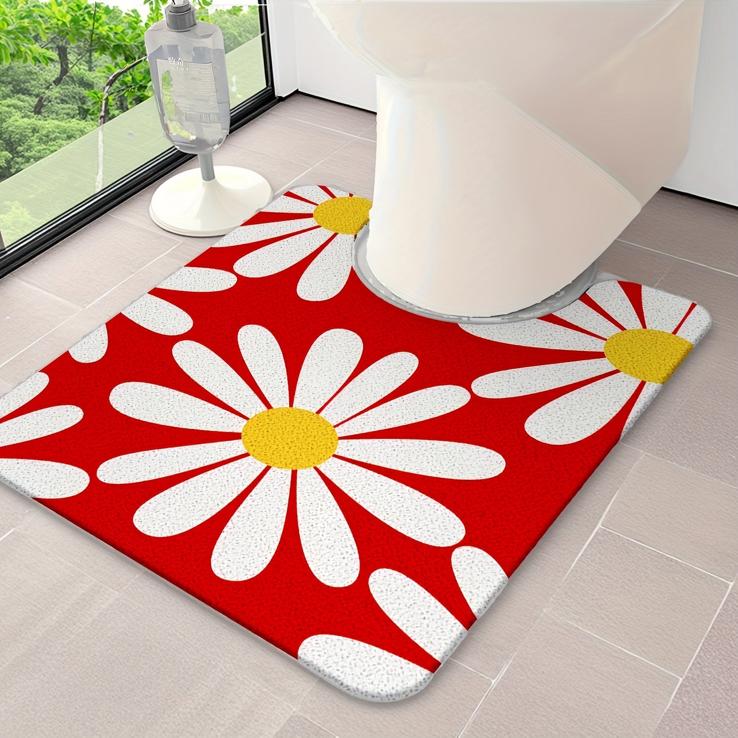 RED DAISY RUG view 4