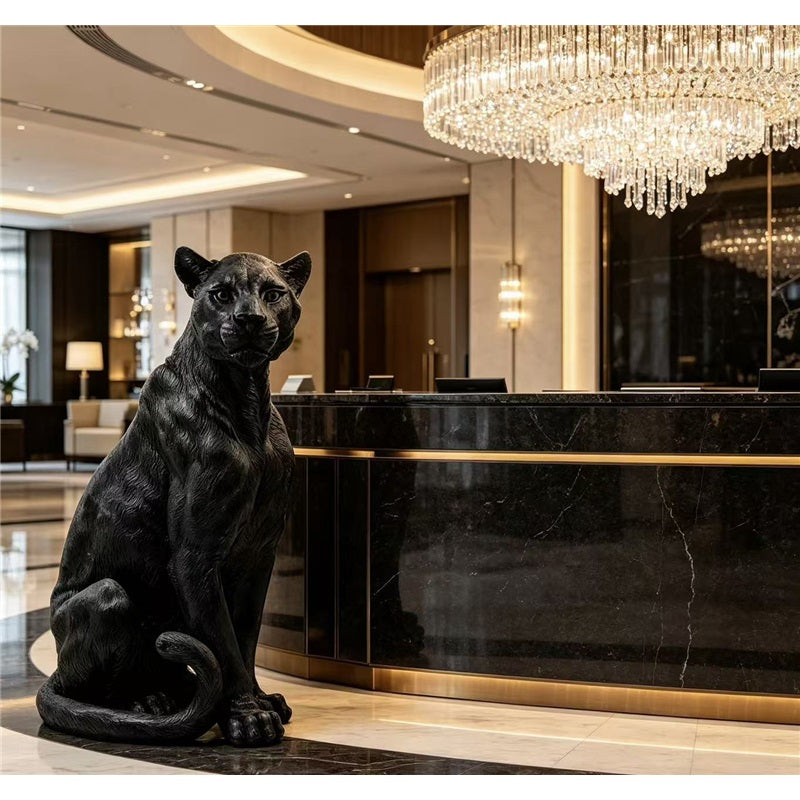 Tnessential Large Resin Black Panther Statue 3D Decor