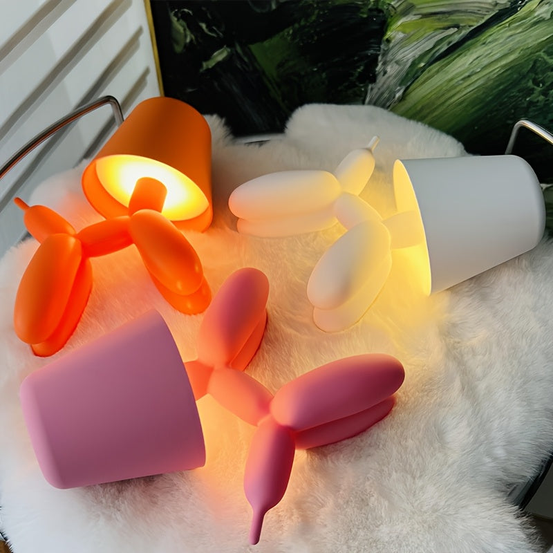 Tnessential Creative and Romantic Balloon Dog Table Lamp with Touch 3D Decor