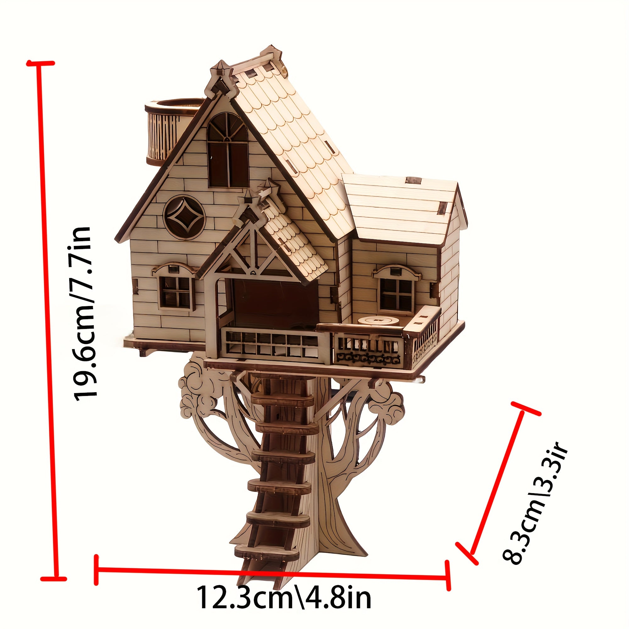 Tnessential D Wooden Treehouse Model Puzzle 3D Decor