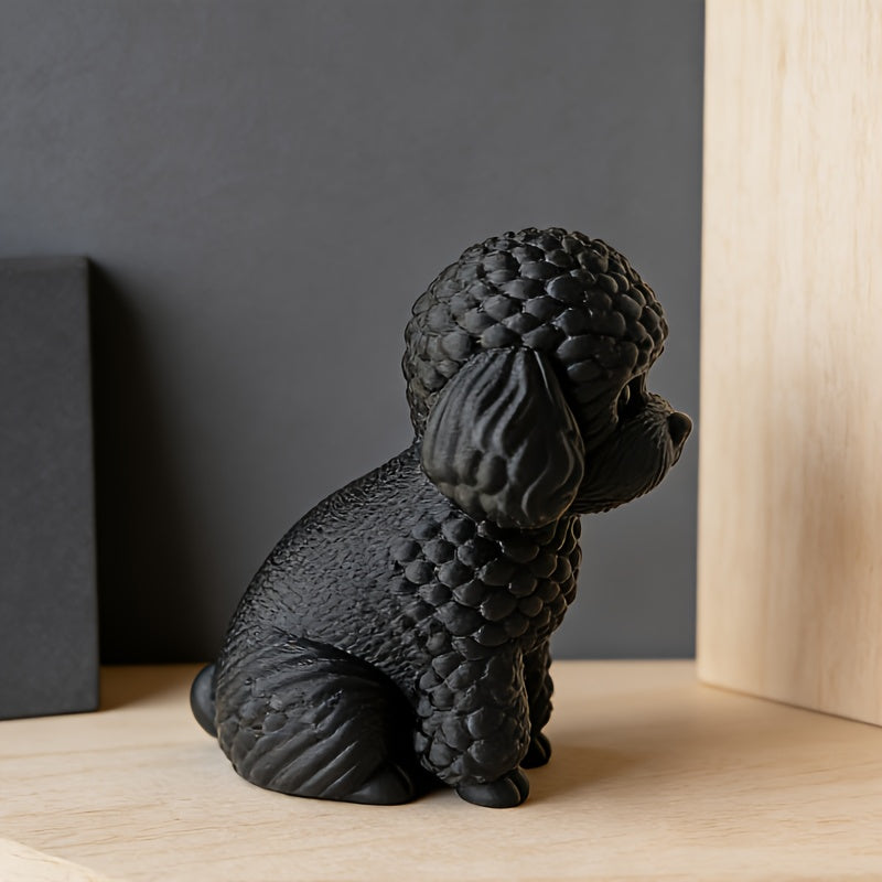 Tnessential Modern Teddy Poodle Sculpture Minimalist Dog Statue 3D Decor