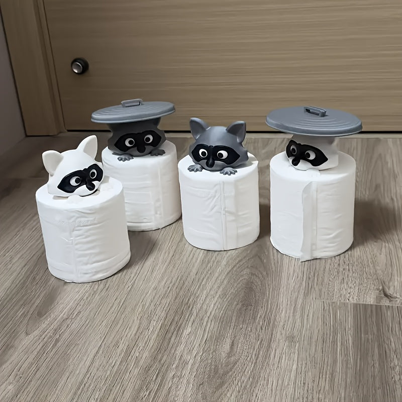 Tnessential Adorable 3D Printed Raccoon Toilet Paper Holder 3D Decor