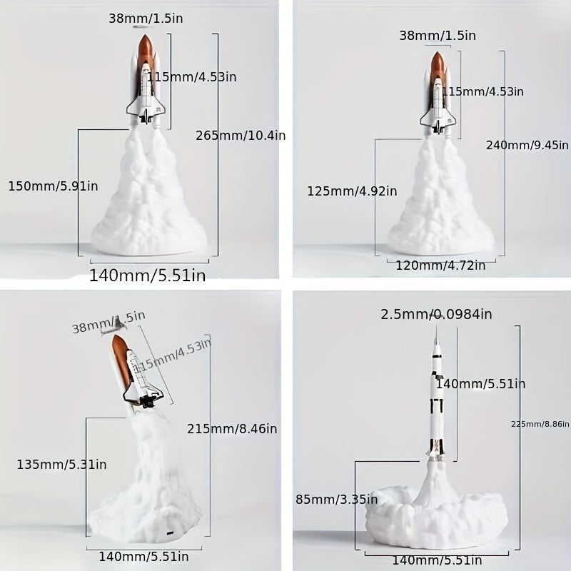 Tnessential Creative Rocket Nightlight 3D Decor