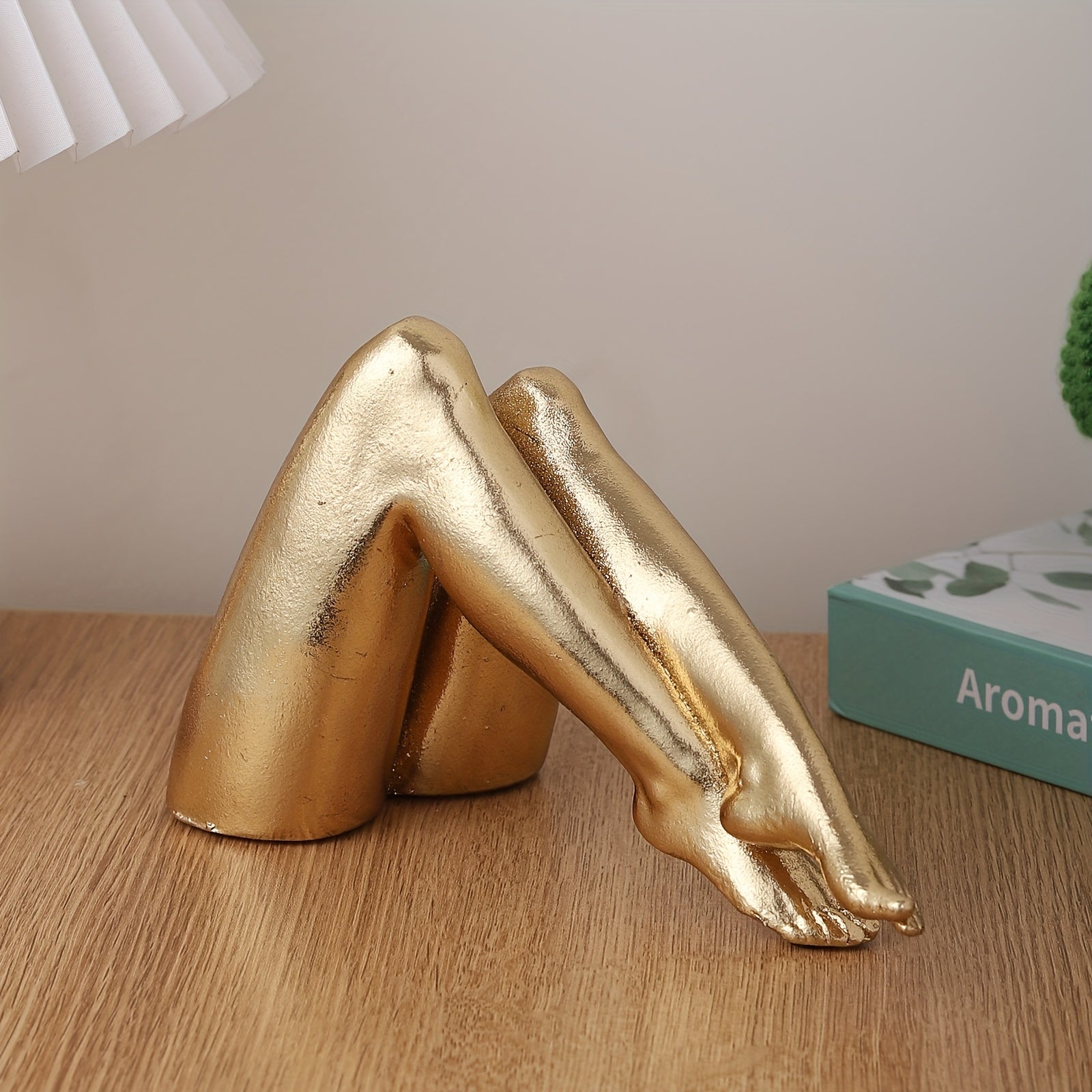 Tnessential Golden Leg Sculpture Statue 3D Decor