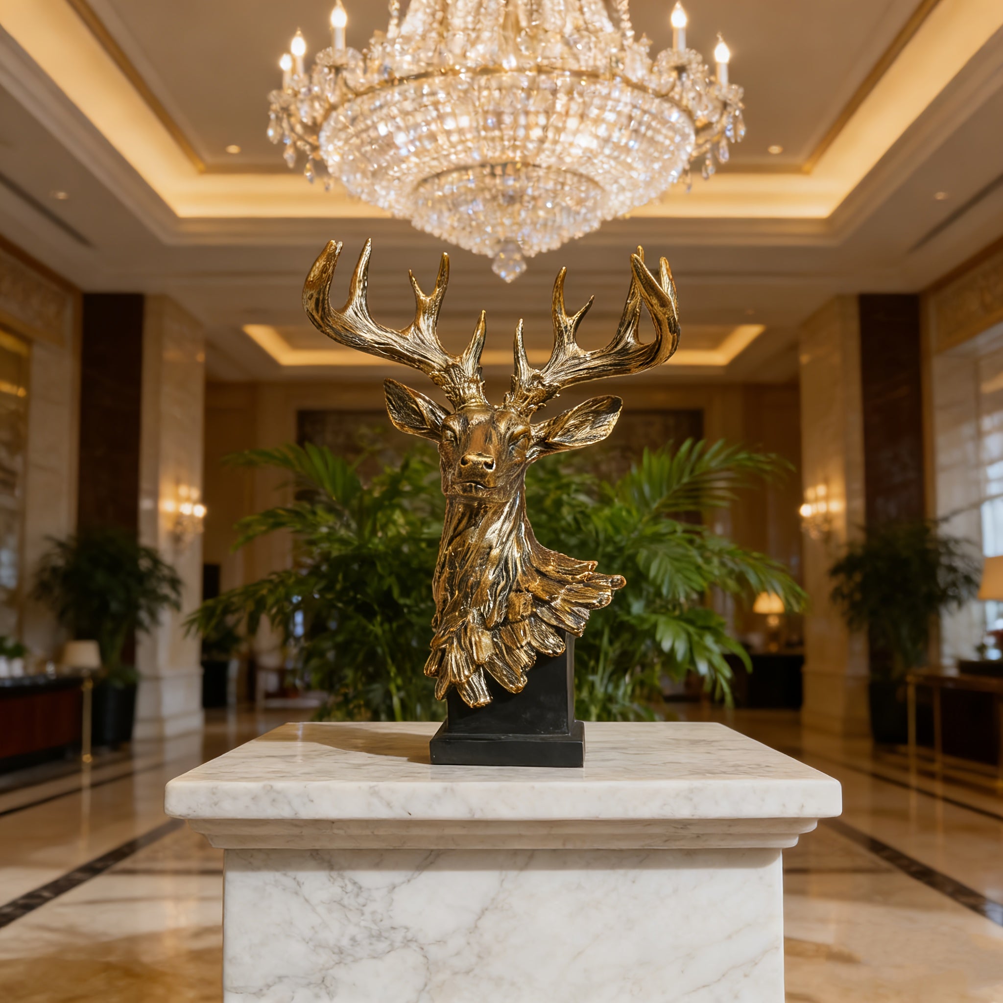 Tnessential Resin Deer Head Statue 3D Decor