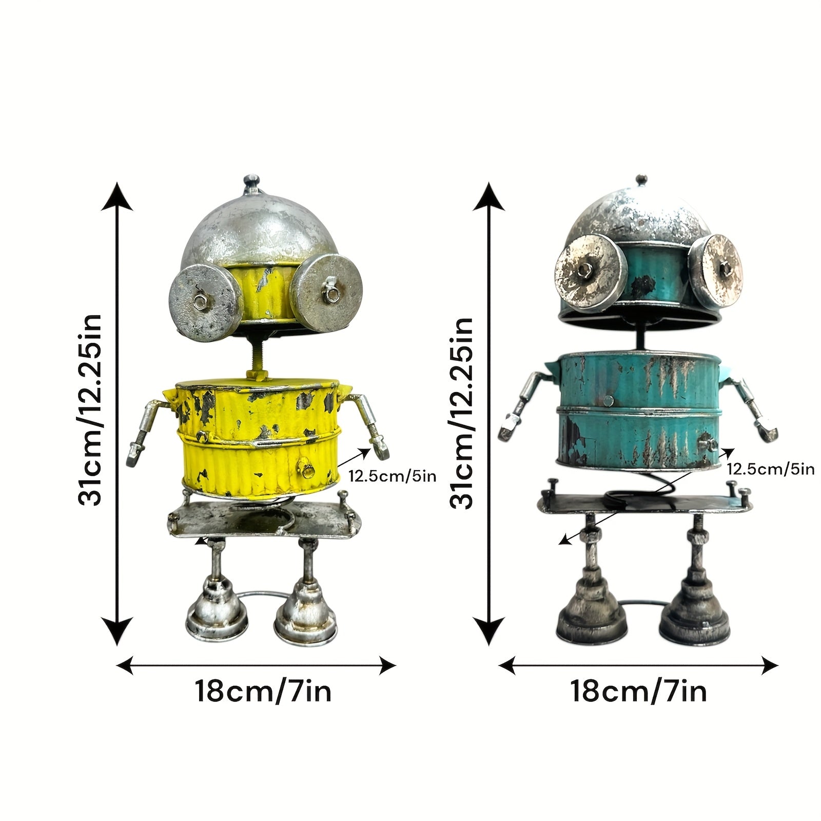Tnessential Charming Iron Robot Available in Two Colors 3D Decor