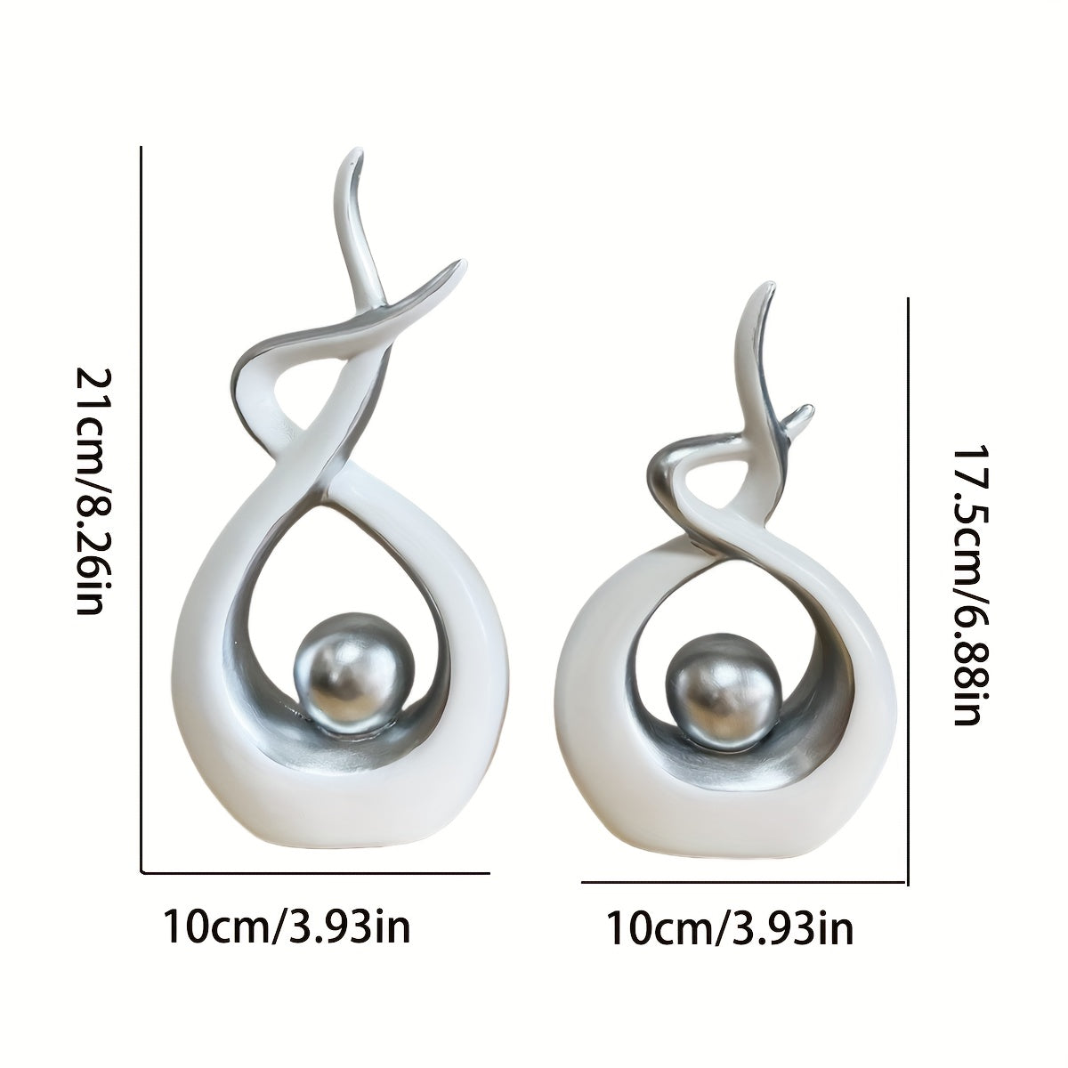 Tnessential Modern Flame Art Abstract Geometric Sculpture Set 3D Decor