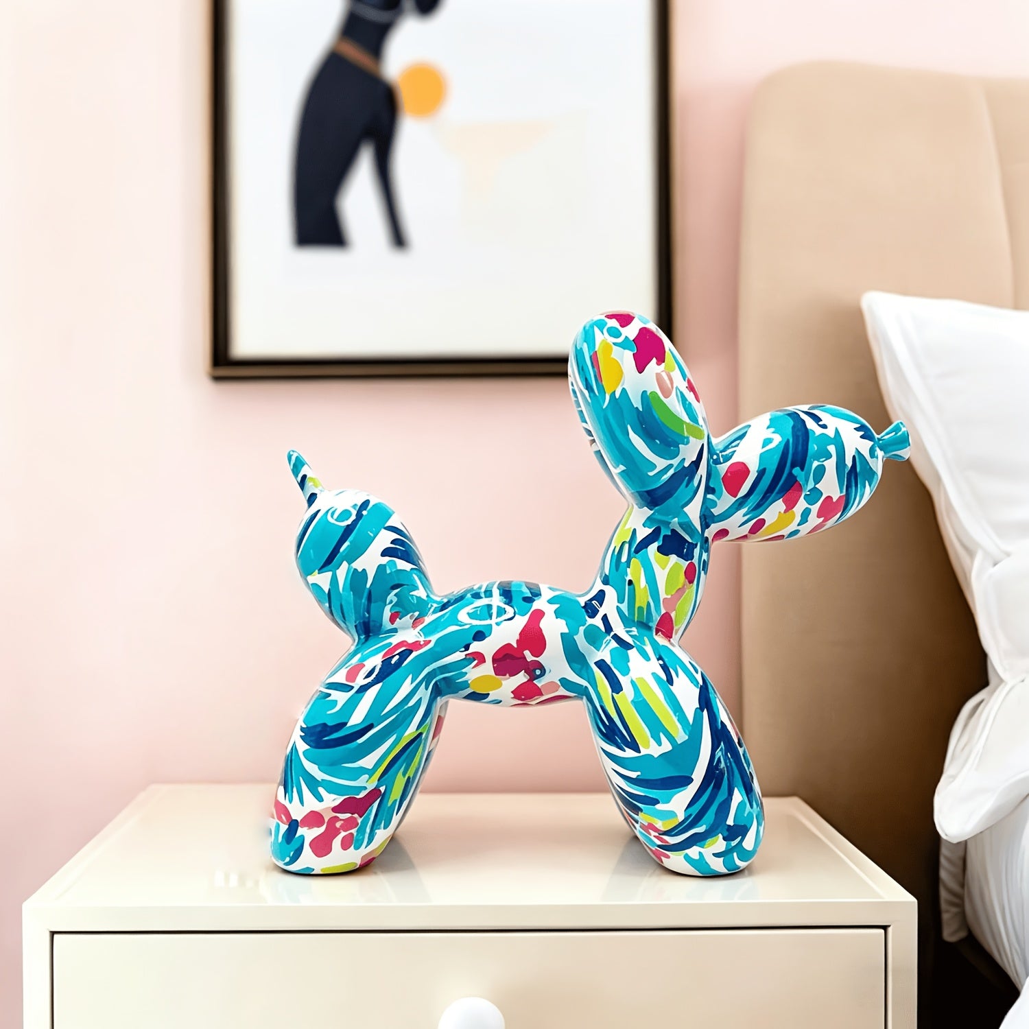 Tnessential Colorful Balloon Dog Statue Ornaments 3D Decor