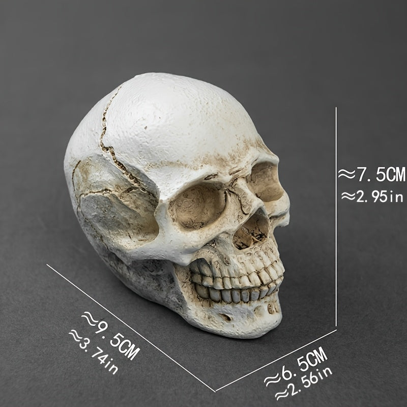 Tnessential Halloween Gothic Skull Sculpture Hand-painted Resin Decor 3D Decor