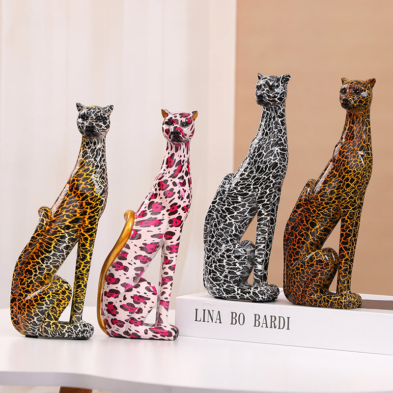 Tnessential Resin Leopard Statue Ornament 3D Decor