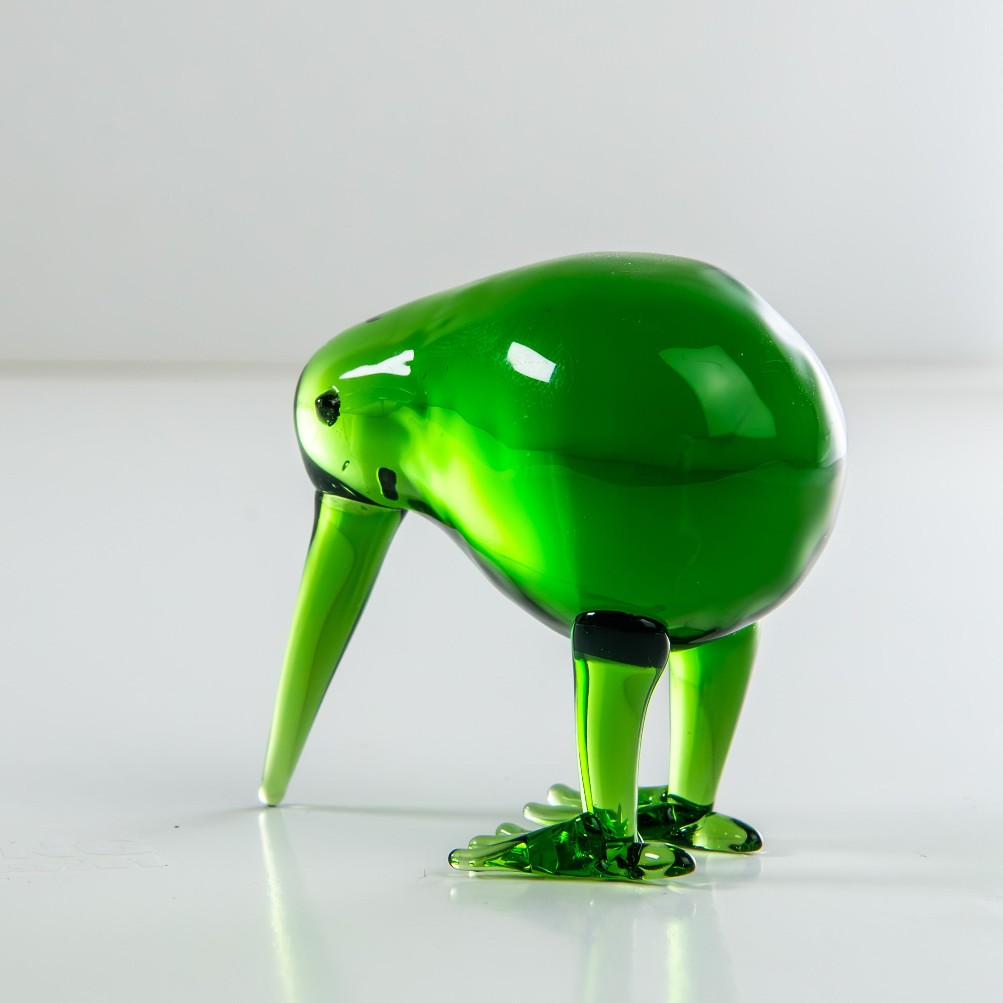 Tnessential Handmade Green Kiwi Bird Glass Figurines 3D Decor